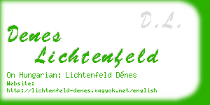 denes lichtenfeld business card